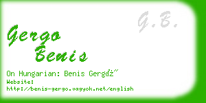 gergo benis business card